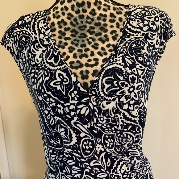 Chaps Navy & White Dress. - Picture 4 of 10